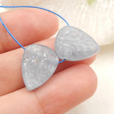 Carved Leaves Kyanite Earrings Gem Customized