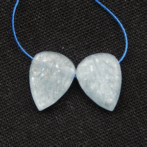 Carved Leaves Kyanite Earrings Gem Customized