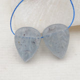 Carved Leaves Kyanite Earrings Gem Customized