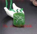 Carved Wolf Jade Pendant Natural Green Necklace Charm Jadeite Jewellery