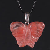 Butterfly Carving 6PCS Natural Stone Pendants Reiki Healing Necklaces