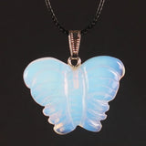 Butterfly Carving 6PCS Natural Stone Pendants Reiki Healing Necklaces