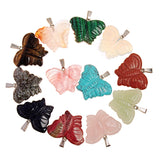 Butterfly Carving 6PCS Natural Stone Pendants Reiki Healing Necklaces