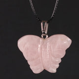 Butterfly Carving 6PCS Natural Stone Pendants Reiki Healing Necklaces