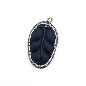 Leaf Rhinestone Crystal Glass Beads Women Pendant Wisdom Charm Necklace