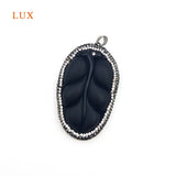 Leaf Rhinestone Crystal Glass Beads Women Pendant Wisdom Charm Necklace