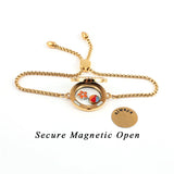 316L Stainless Steel Magnetic Locket Bracelet Floating Charms Locket