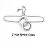 30mm Twist Locket Bracelet Stainless Steel Floating Charms Locket