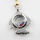 316L Stainless Steel Fish Shape Floating Glass Locket