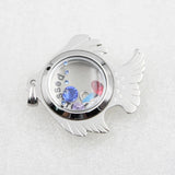 316L Stainless Steel Fish Shape Floating Glass Locket
