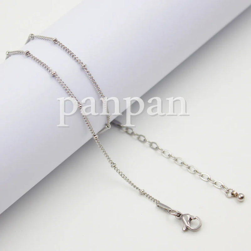 Stainless Steel Floating Locket Necklace Chain 18 inches with 2 inches Extender