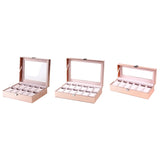 Pink Pu Leather 6 Grids Women's Wrist Watch Storage Box