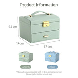 Casegrace 2-in-1 Large Jewelry Box Drawer Leather Storage  Organizer