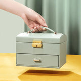 Casegrace 2-in-1 Large Jewelry Box Drawer Leather Storage  Organizer
