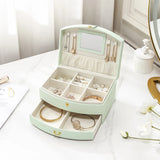 Casegrace Arc-shaped Jewelry Box Girl Leather Portable Storage