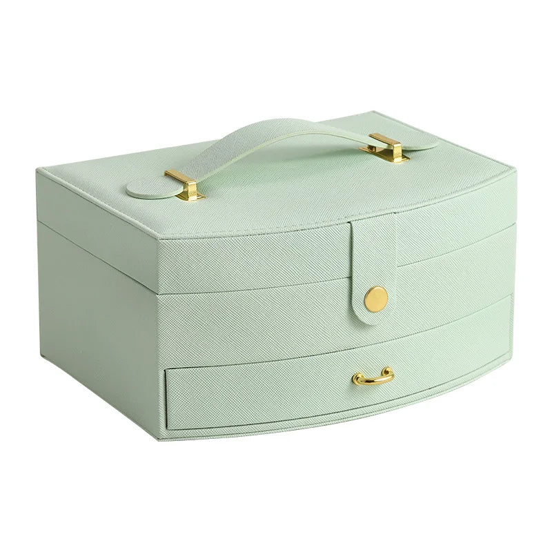 Casegrace Arc-shaped Jewelry Box Girl Leather Portable Storage