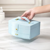 Casegrace Arc-shaped Jewelry Box Girl Leather Portable Storage