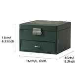 Casegrace Large Jewelry Box Drawer Storage Leather Double Layer
