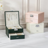 Casegrace Large Jewelry Box Drawer Storage Leather Double Layer