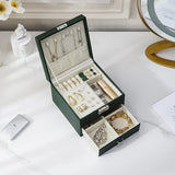 Casegrace Large Jewelry Box Drawer Storage Leather Double Layer