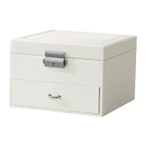 Casegrace Large Jewelry Box Drawer Storage Leather Double Layer