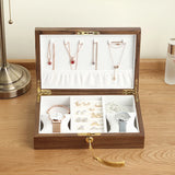 Large Wooden Jewelry Box Display Organizer Necklace Ring Earring Watch Storage