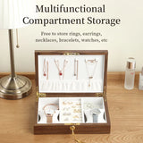 Large Wooden Jewelry Box Display Organizer Necklace Ring Earring Watch Storage