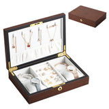 Large Wooden Jewelry Box Display Organizer Necklace Ring Earring Watch Storage