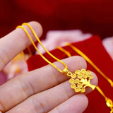 18K Yellow Shope Pendant Necklace Women Jewelry Design Christmas