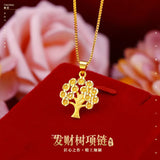 18K Yellow Shope Pendant Necklace Women Jewelry Design Christmas