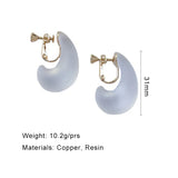 Cashew Nut Resin Earrings Copper Clip On