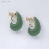 Cashew Nut Resin Earrings Copper Clip On