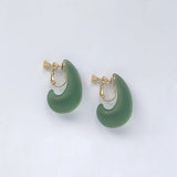 Cashew Nut Resin Earrings Copper Clip On