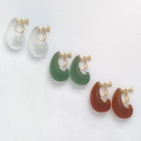 Cashew Nut Resin Earrings Copper Clip On