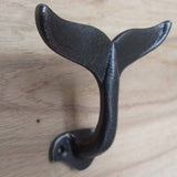 Cast Iron Whale Tail Wall Hook with Mounting Screws
