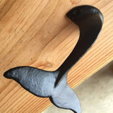 Cast Iron Whale Tail Wall Hook with Mounting Screws