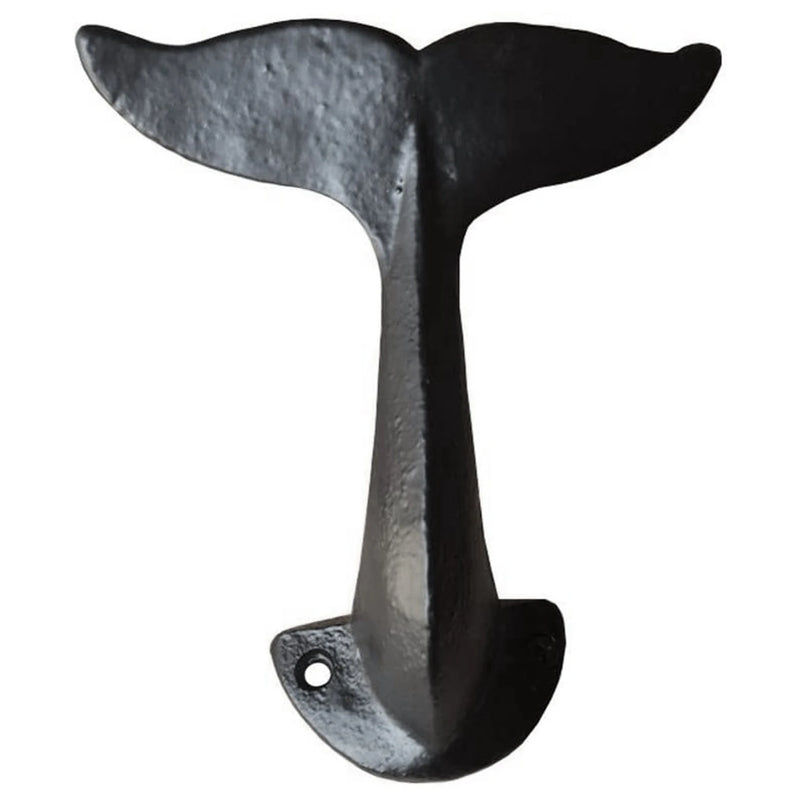 Cast Iron Whale Tail Wall Hook with Mounting Screws