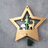 Epoxy Xmas Ornament Elk Hanging Pendant Mold Merry Christmas Resin Mould
