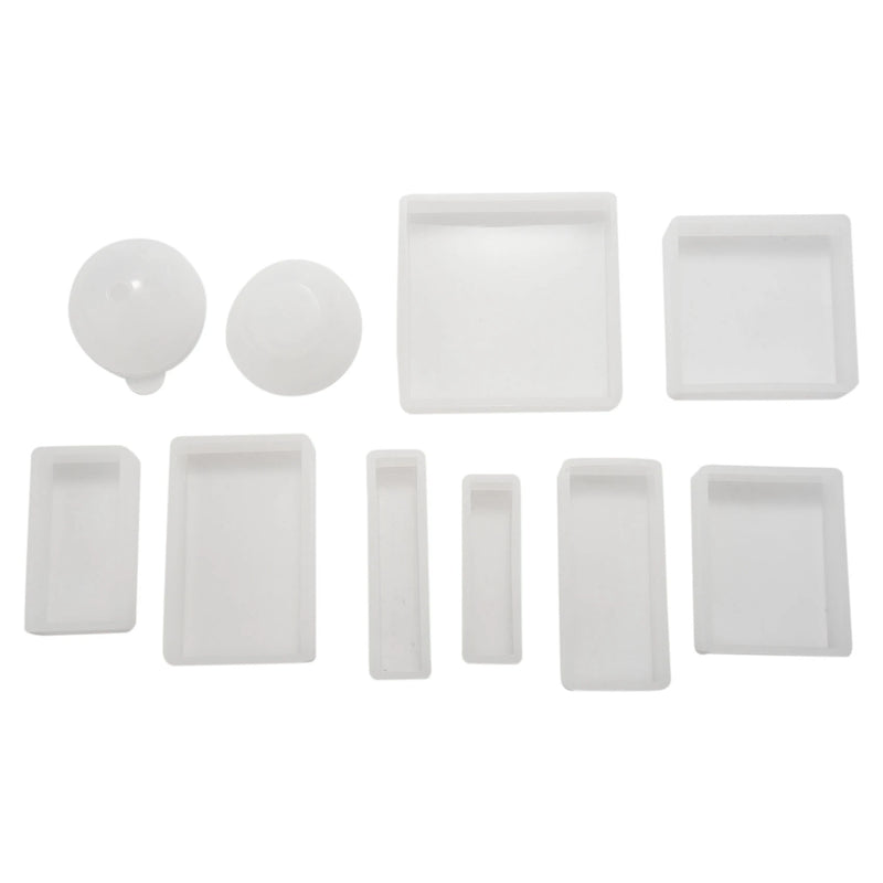 Silicone Casting Molds Square Rectangle Ball 9Pcs