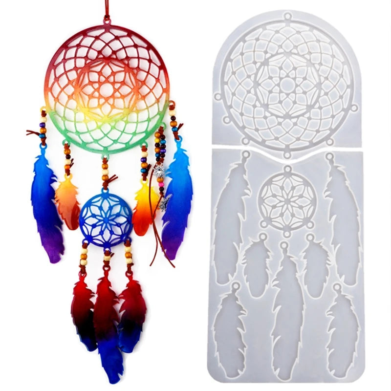 Resin Mold Silicone Kit for Dream Catcher/Feather Pendant