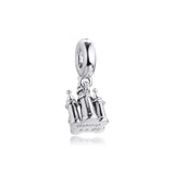 Castle Dangle Charm 925 Sterling Silver Holiday Jewelry