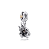 Castle Dangle Charm 925 Sterling Silver Holiday Jewelry