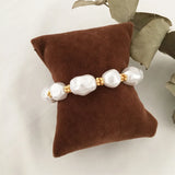 Chic Acrylic Pearl Golden Disc Strand Bracelet for Women