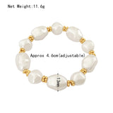 Chic Acrylic Pearl Golden Disc Strand Bracelet for Women