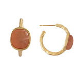 Colorful Stone Decorated Small Hoop Earrings for Women
