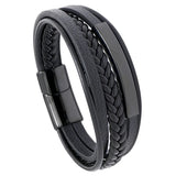 Harajuku Style Stainless Steel Hip-hop Leather Bracelet