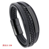 Harajuku Style Stainless Steel Hip-hop Leather Bracelet