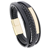 Harajuku Style Stainless Steel Hip-hop Leather Bracelet