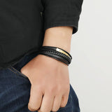 Harajuku Style Stainless Steel Hip-hop Leather Bracelet