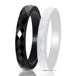 Casual Light Ceramic Rings for Women Cut Surface Ceramic Jewelry Ring
